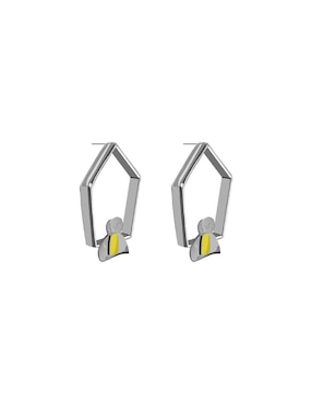 Aretes cortos de abeja Cometa de plata P 925 con acabado brillante