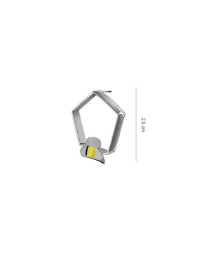 Aretes cortos de abeja Cometa de plata P 925 con acabado brillante