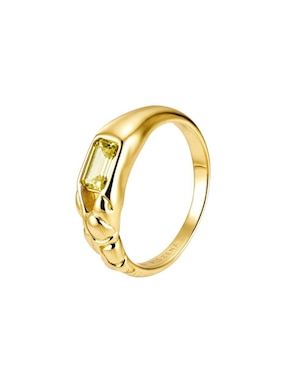 Anillo rectangular Les Néréides CLASSIC REVISITE de plata P 925 cristal con acabado baño de oro