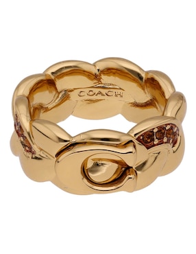 Anillo Coach Braided Metal acabado brillante