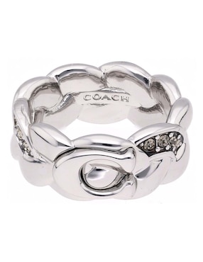 Anillo Coach Braided Metal con acabado brillante