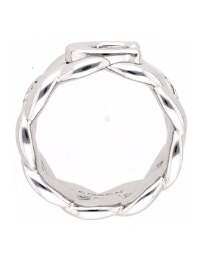 Anillo Coach Braided Metal con acabado brillante