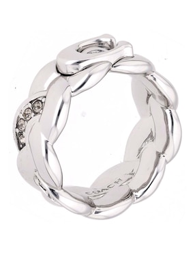 Anillo Coach Braided Metal con acabado brillante
