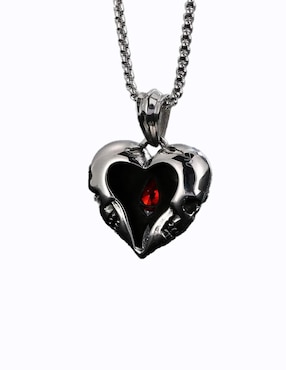 Collar con dije calavera de corazón Nira