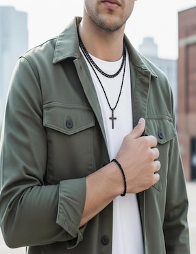 Collar y pulsera de cruz Belug