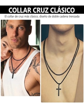 Collar y pulsera de cruz Belug