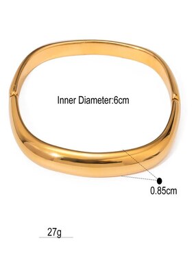 Brazalete Nira de oro laminado 10 K acabado pulido
