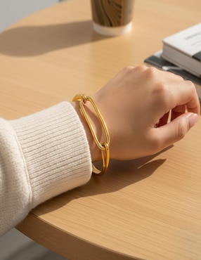 Pulsera Nira de oro laminado 10 K acabado pulido