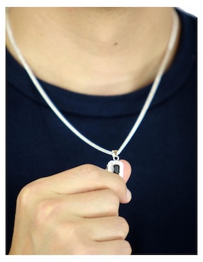 Collar con dije rectangular Crixus Joyeria de plata P 925