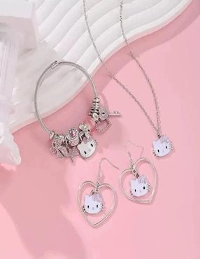Aretes, collar y pulsera de figura Belug Hello Kitty