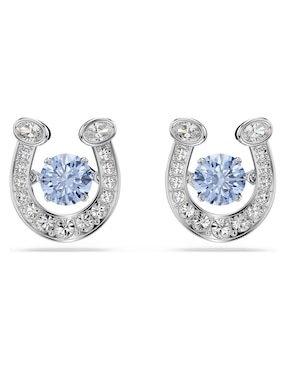 Aretes cortos de herradura Swarovski con acabado brillante