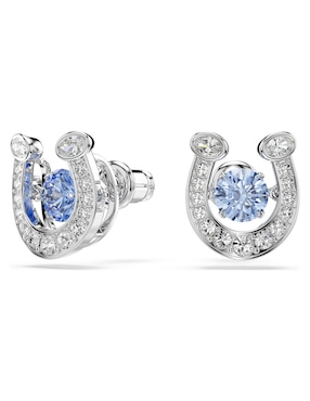 Aretes cortos de herradura Swarovski con acabado brillante