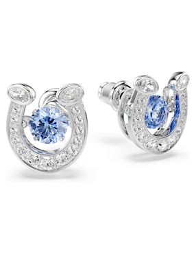 Aretes cortos de herradura Swarovski con acabado brillante