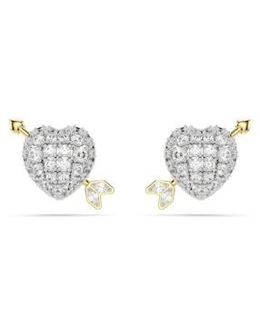 Aretes cortos de corazón Swarovski Idyllia con acabado brillante zirconia