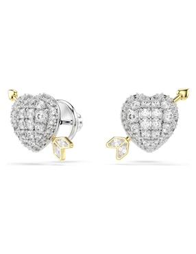 Aretes cortos de corazón Swarovski Idyllia con acabado brillante zirconia