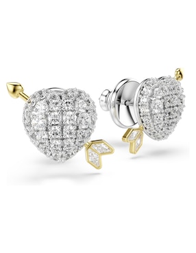 Aretes cortos de corazón Swarovski Idyllia con acabado brillante zirconia