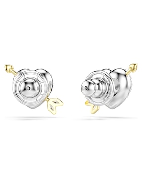 Aretes cortos de corazón Swarovski Idyllia con acabado brillante zirconia
