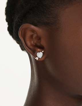 Aretes cortos de corazón Swarovski Idyllia con acabado brillante zirconia