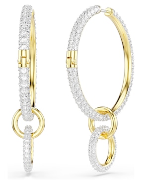 Arracadas Swarovski Dextera Round con acabado pavé