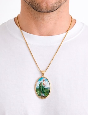 Collar con dije San Judas Tadeo Ana Maria Mexico 14 K