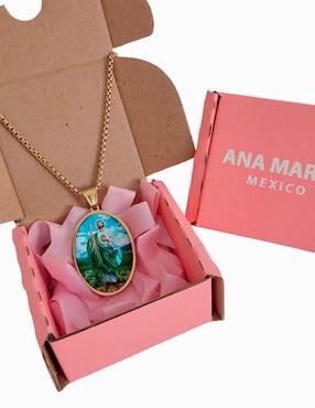 Collar con dije San Judas Tadeo Ana Maria Mexico 14 K