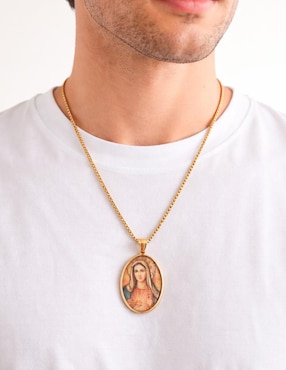 Collar con dije de virgen Ana Maria Mexico Joyería con alma 14 k