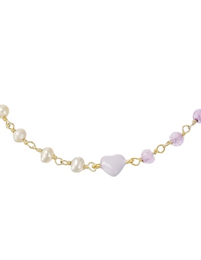 Pulsera Carmela Mía con perla 14 K Golden acabado baño de oro