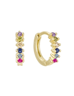 Aretes huggies Carmela Mía Golden 14 K con acabado baño de oro