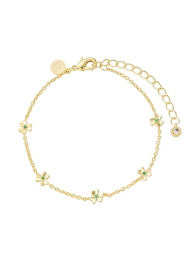 Collar y pulsera de flor Carmela Mía Golden 14 K zirconia