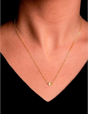 Collar y pulsera de flor Carmela Mía Golden 14 K zirconia