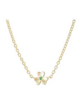 Collar y pulsera de flor Carmela Mía Golden 14 K zirconia