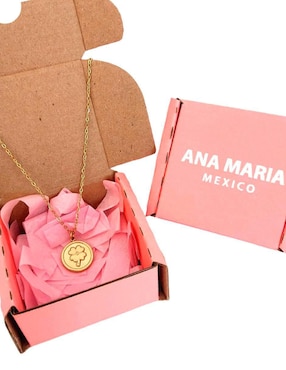 Collar con dije de trébol Ana Maria Mexico chapa de oro 14 K