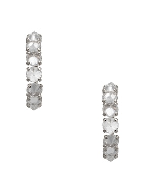 Arracadas de media luna Westies con acabado Pavé Zirconia