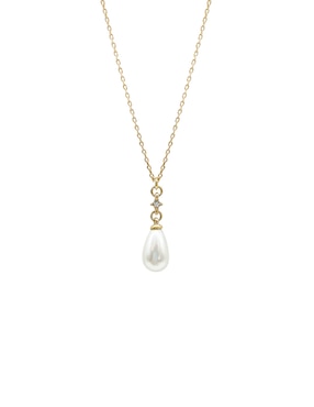Collar con dije de gota Carré Perla y Cristal
