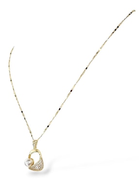 Aretes y collar OG de oro laminado 18 K zirconia