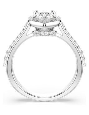 Anillo de corazón Swarovski de rodio brillante