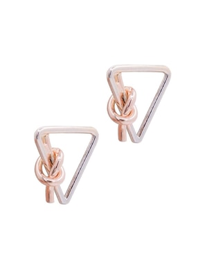 Aretes cortos triangulares Oro Angelus con acabado brillante