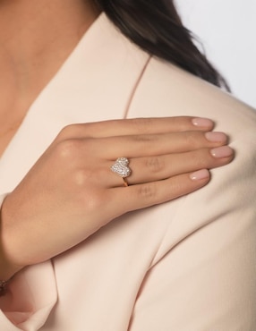 Anillo de corazón Gladkova Joyería P 925 de plata zirconia chapa de oro