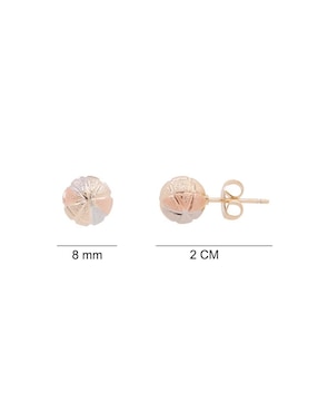 Aretes cortos redondos Oro Angelus con acabado brillante