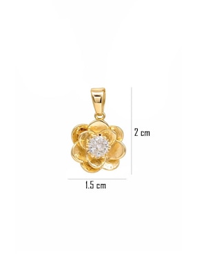 Aretes y collar de flor Oro Angelus zirconia