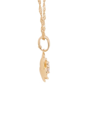 Aretes y collar de flor Oro Angelus zirconia