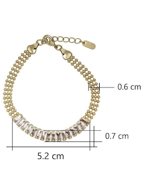 Pulsera Horoz con zirconia 18 K acabado chapa de oro