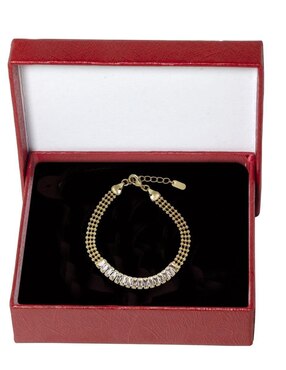 Pulsera Horoz con zirconia 18 K acabado chapa de oro