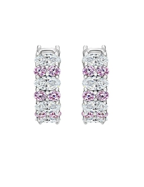 Aretes huggies Gladkova Joyería de plata P 925 con acabado pavé zirconia