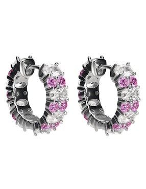 Aretes huggies Gladkova Joyería de plata P 925 con acabado pavé zirconia