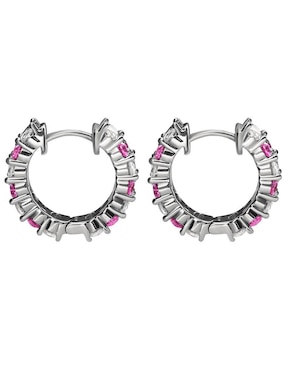 Aretes huggies Gladkova Joyería de plata P 925 con acabado pavé zirconia