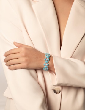 Pulsera Gladkova Joyería de plata con turquesa P 925 acabado brillante