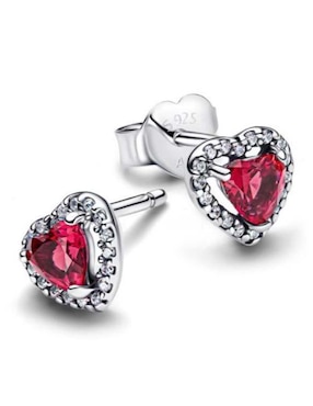 Aretes cortos de corazón Pandora Timeless de plata P 925 con acabado brillante zirconia cúbica