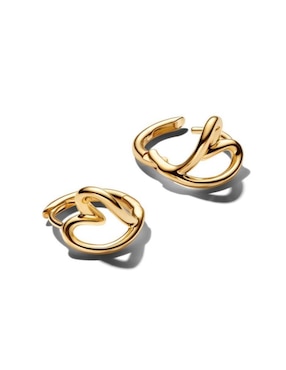 Aretes de aro de corazón Pandora Essence de plata P 925 con acabado baño de oro