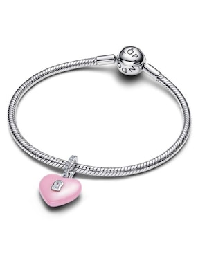 Charm de corazón Pandora Moments de plata P 925 zirconia cúbica